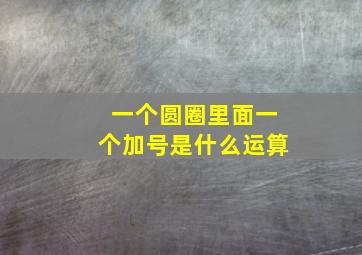 一个圆圈里面一个加号是什么运算