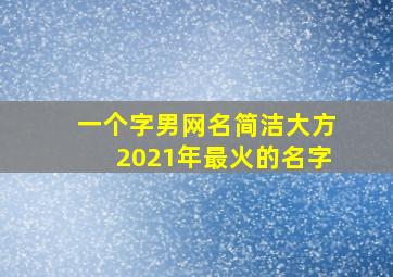 一个字男网名简洁大方2021年最火的名字