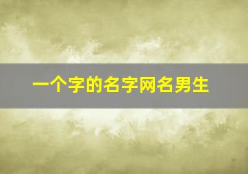 一个字的名字网名男生