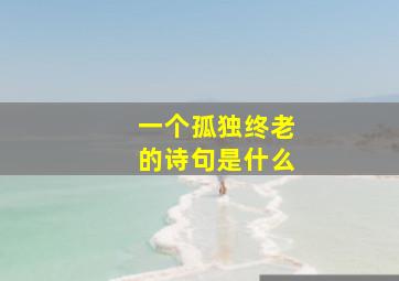 一个孤独终老的诗句是什么