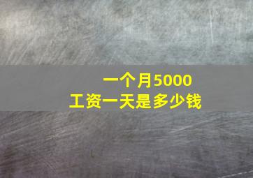 一个月5000工资一天是多少钱