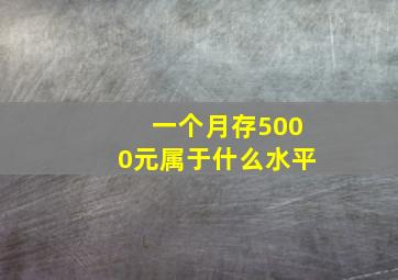 一个月存5000元属于什么水平