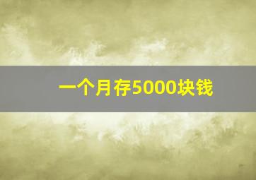 一个月存5000块钱