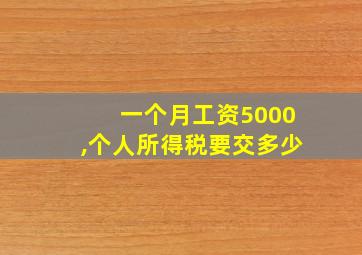 一个月工资5000,个人所得税要交多少