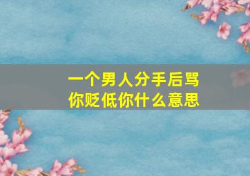 一个男人分手后骂你贬低你什么意思