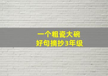 一个粗瓷大碗好句摘抄3年级