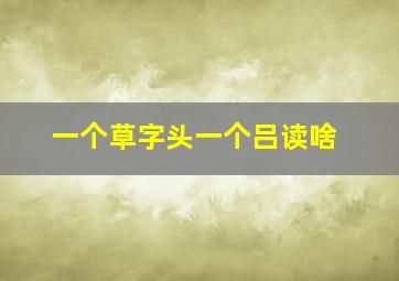 一个草字头一个吕读啥