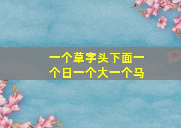 一个草字头下面一个日一个大一个马