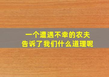 一个遭遇不幸的农夫告诉了我们什么道理呢