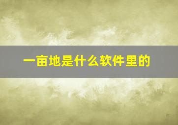 一亩地是什么软件里的