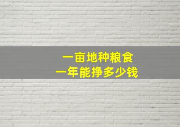 一亩地种粮食一年能挣多少钱