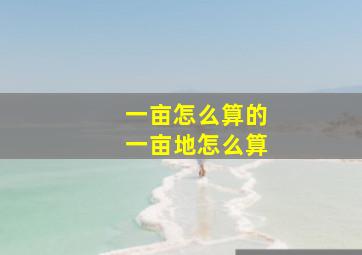 一亩怎么算的一亩地怎么算