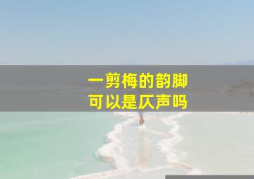 一剪梅的韵脚可以是仄声吗