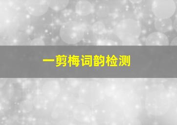 一剪梅词韵检测