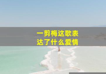 一剪梅这歌表达了什么爱情