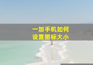 一加手机如何设置图标大小