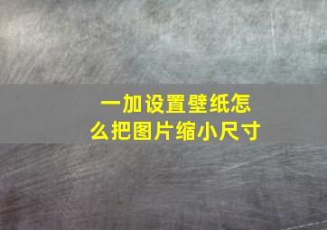 一加设置壁纸怎么把图片缩小尺寸