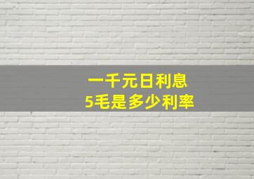 一千元日利息5毛是多少利率