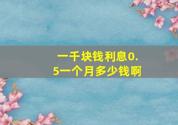 一千块钱利息0.5一个月多少钱啊