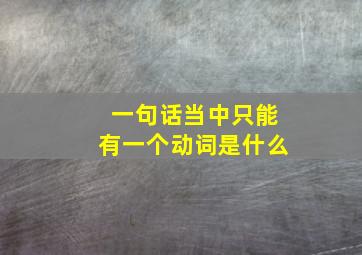 一句话当中只能有一个动词是什么