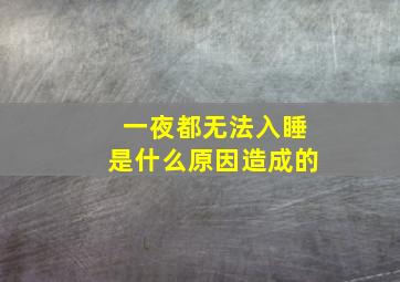 一夜都无法入睡是什么原因造成的