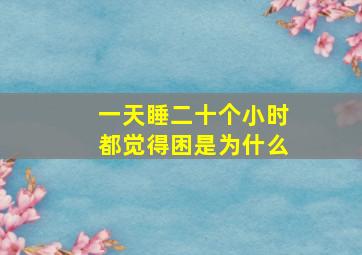 一天睡二十个小时都觉得困是为什么