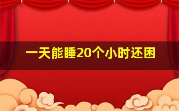 一天能睡20个小时还困