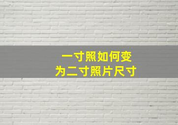 一寸照如何变为二寸照片尺寸