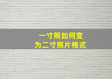 一寸照如何变为二寸照片格式