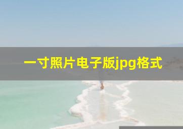 一寸照片电子版jpg格式