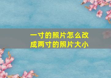 一寸的照片怎么改成两寸的照片大小