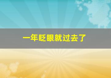 一年眨眼就过去了