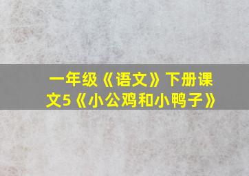 一年级《语文》下册课文5《小公鸡和小鸭子》