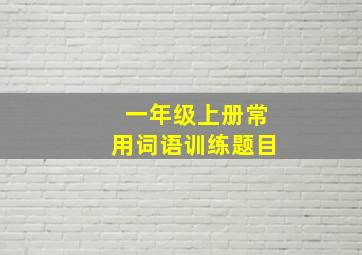 一年级上册常用词语训练题目