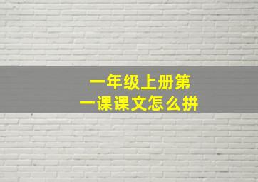 一年级上册第一课课文怎么拼