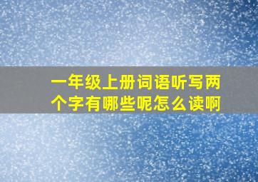 一年级上册词语听写两个字有哪些呢怎么读啊