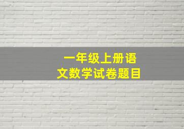 一年级上册语文数学试卷题目