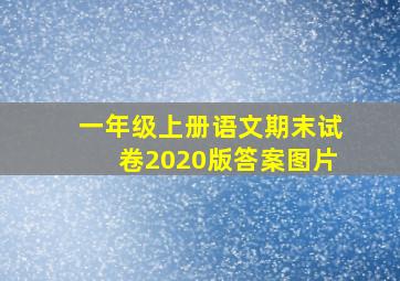 一年级上册语文期末试卷2020版答案图片