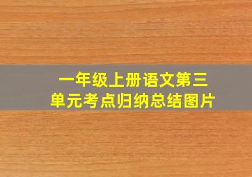 一年级上册语文第三单元考点归纳总结图片