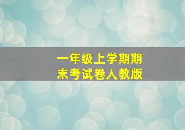 一年级上学期期末考试卷人教版