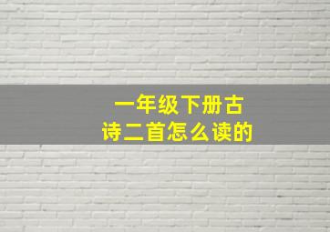 一年级下册古诗二首怎么读的