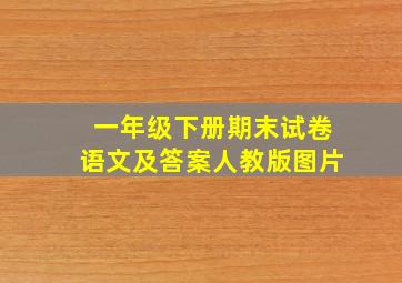 一年级下册期末试卷语文及答案人教版图片