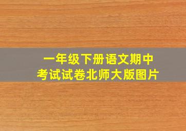 一年级下册语文期中考试试卷北师大版图片