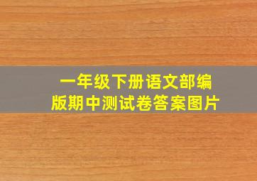 一年级下册语文部编版期中测试卷答案图片