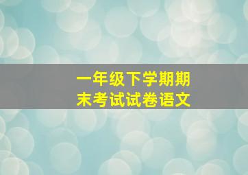 一年级下学期期末考试试卷语文