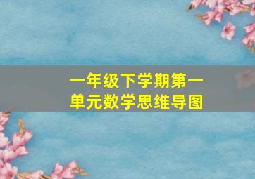 一年级下学期第一单元数学思维导图