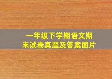 一年级下学期语文期末试卷真题及答案图片