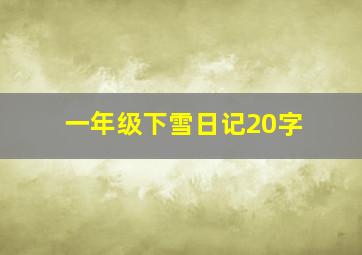 一年级下雪日记20字