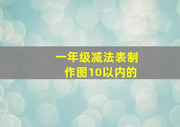 一年级减法表制作图10以内的