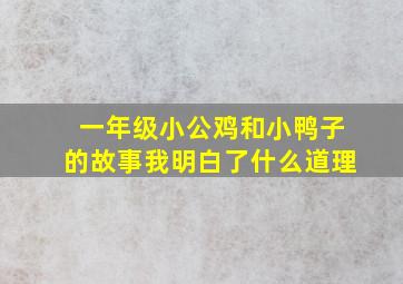 一年级小公鸡和小鸭子的故事我明白了什么道理